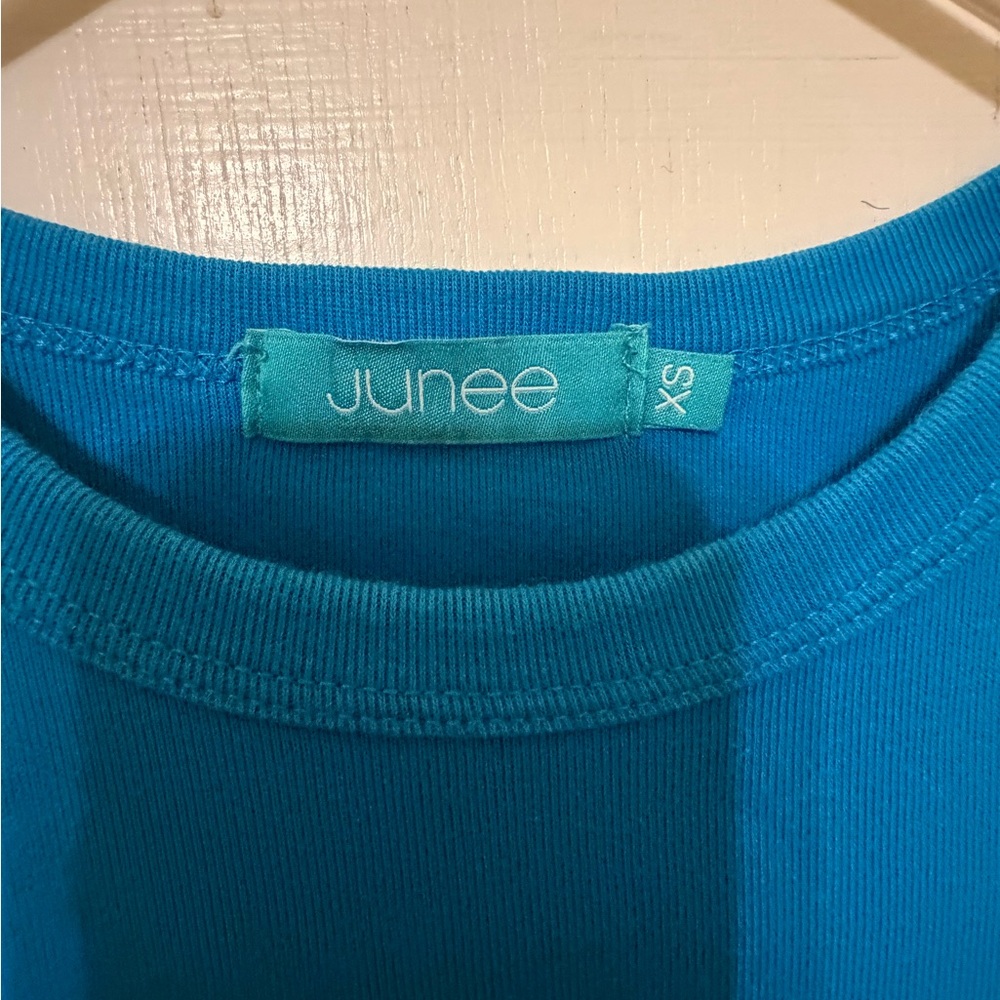 Classic Long-Sleeve Crewneck Top in Bright Blue - Picture 3 of 4